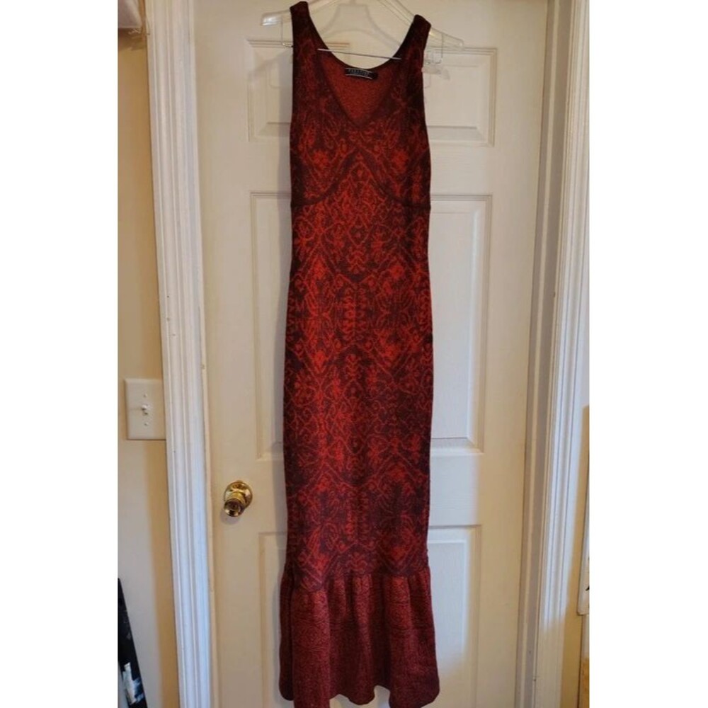 Peruvian Connection Women's M Collection Red   V-Neck Sleeveless Mermaid Dress - Picture 1 of 14